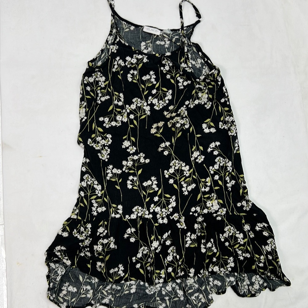 #1416 Place Black Floral & Flowy Dress | Size: XL